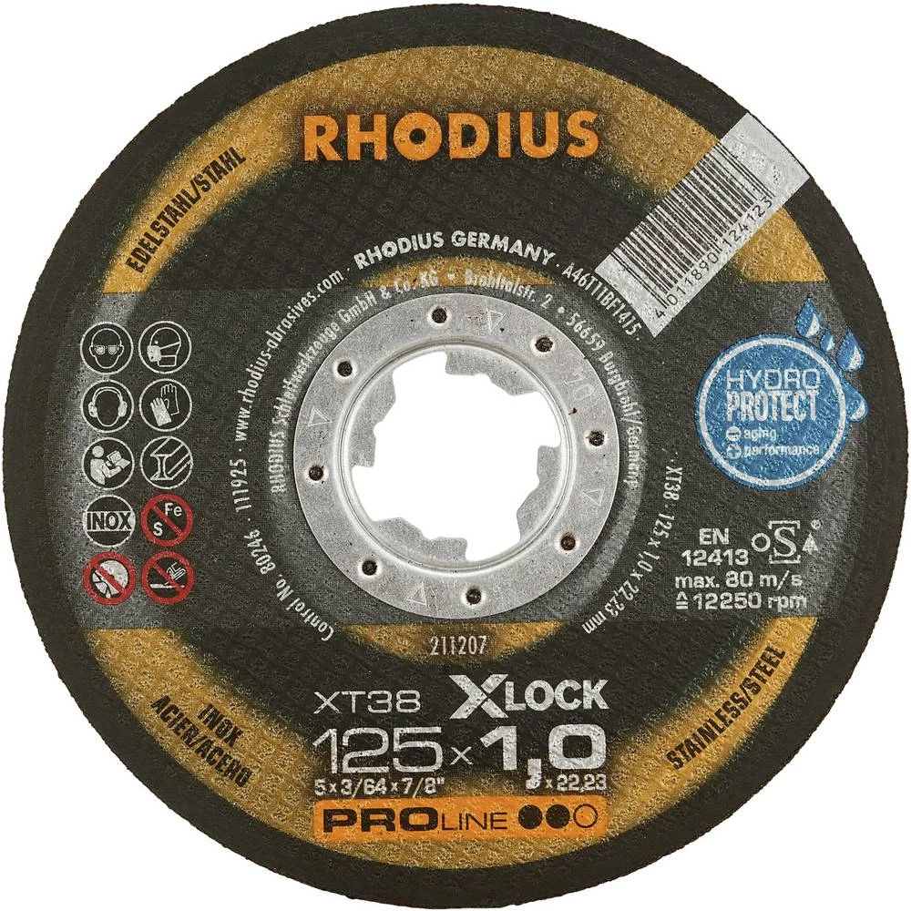 Rhodius XT38 X-LOCK 211207 rezna ploča 25 kom. nehrđajući čelik, čelik slika