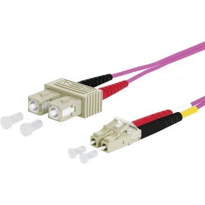 Staklena vlakna Svjetlovodi Priključni kabel [2x Muški konektor SC - 2x Muški konektor LC] 50/125 µ Multimode OM4 5 m Metz slika