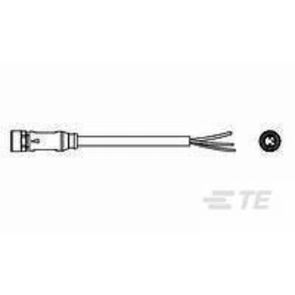 Utični konektor za senzor/aktivator, konfekcionirani M8 Žženski konektor, ravni 1.50 m Broj polova: 3 TE Connectivity 1-2273001- slika