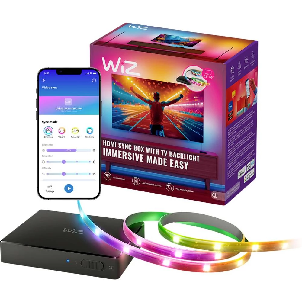 WiZ Sync box starter kit 55"-65" EU 8720169078604 LED traka u setu 240 V 260 cm 1 kom. slika