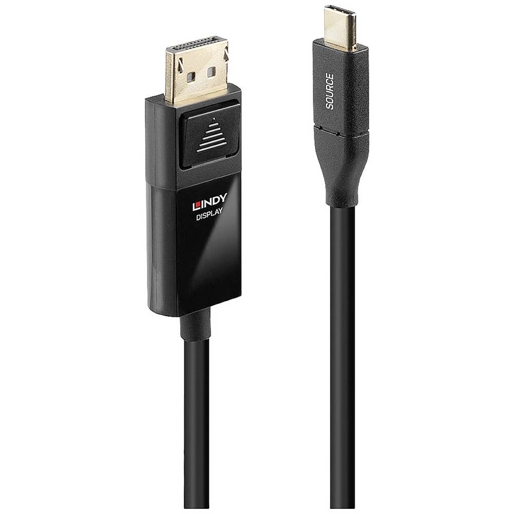 LINDY  priključni kabel USB-C™ utikač, DisplayPort utikač 2 m crna 43302  USB-C™ Display kabel slika
