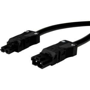 Adels-Contact 92876210 mrežni priključni kabel mrežni adapter - mrežni konektor Ukupan broj polova: 2 crna 1.00 m 75 St. slika