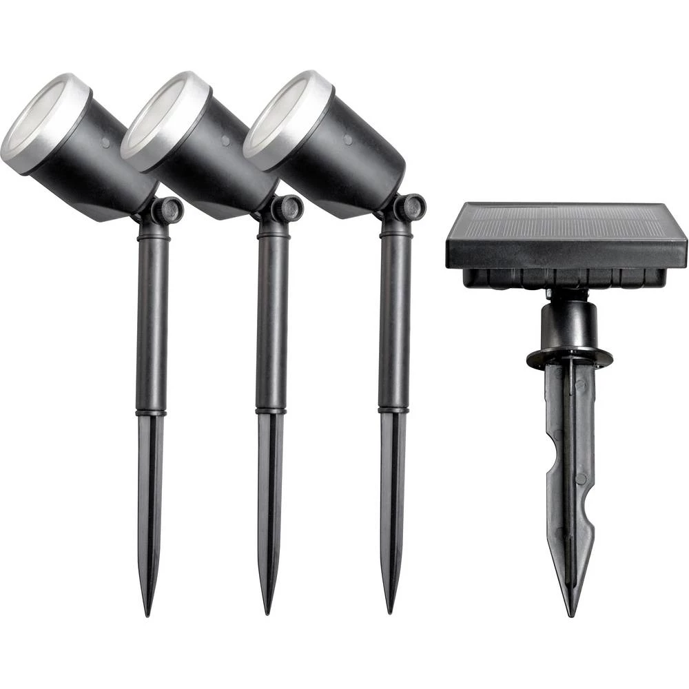 Heitec LED vrtna svjetiljka  Thony 501123  3-dijelni komplet LED  neutralna bijela crna slika