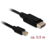 Delock Mini-DisplayPort / DisplayPort adapterski kabel Mini DisplayPort utikač, DisplayPort utikač 0.50 m crna 83984 pozlaćeni kontakti DisplayPort kabel