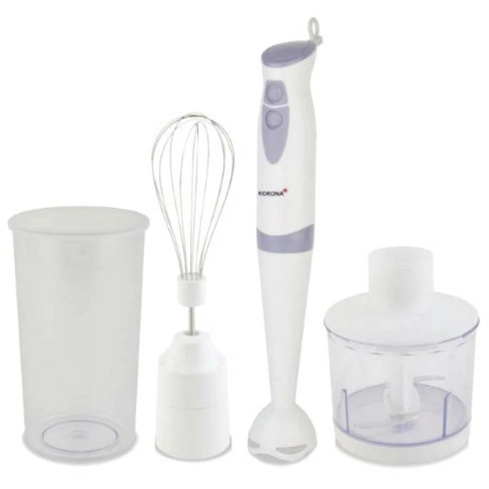 Štapni mikser Korona 23701 450 W S posudom za miješanje, Nastavak za izradu pjene, S višenamjenskim uređajem za mljevenje Bijelo slika