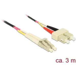 Staklena vlakna Svjetlovodi Priključni kabel [1x Muški konektor LC - 1x Muški konektor SC] 50/125 µ Multimode OM4 3 m Delo slika