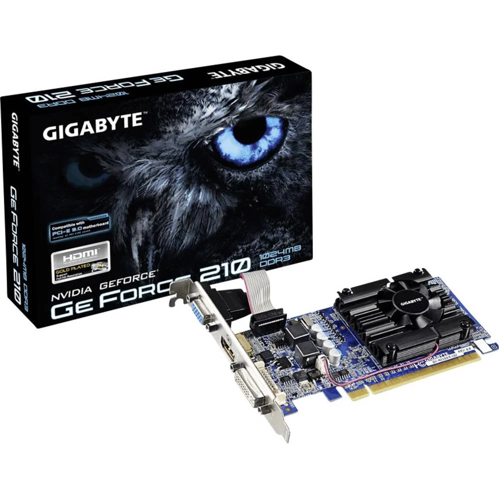 Grafička kartica Gigabyte Nvidia GeForce 210 1 GB DDR3-RAM PCIe x16 HDMI&trade;, DVI, VGA slika