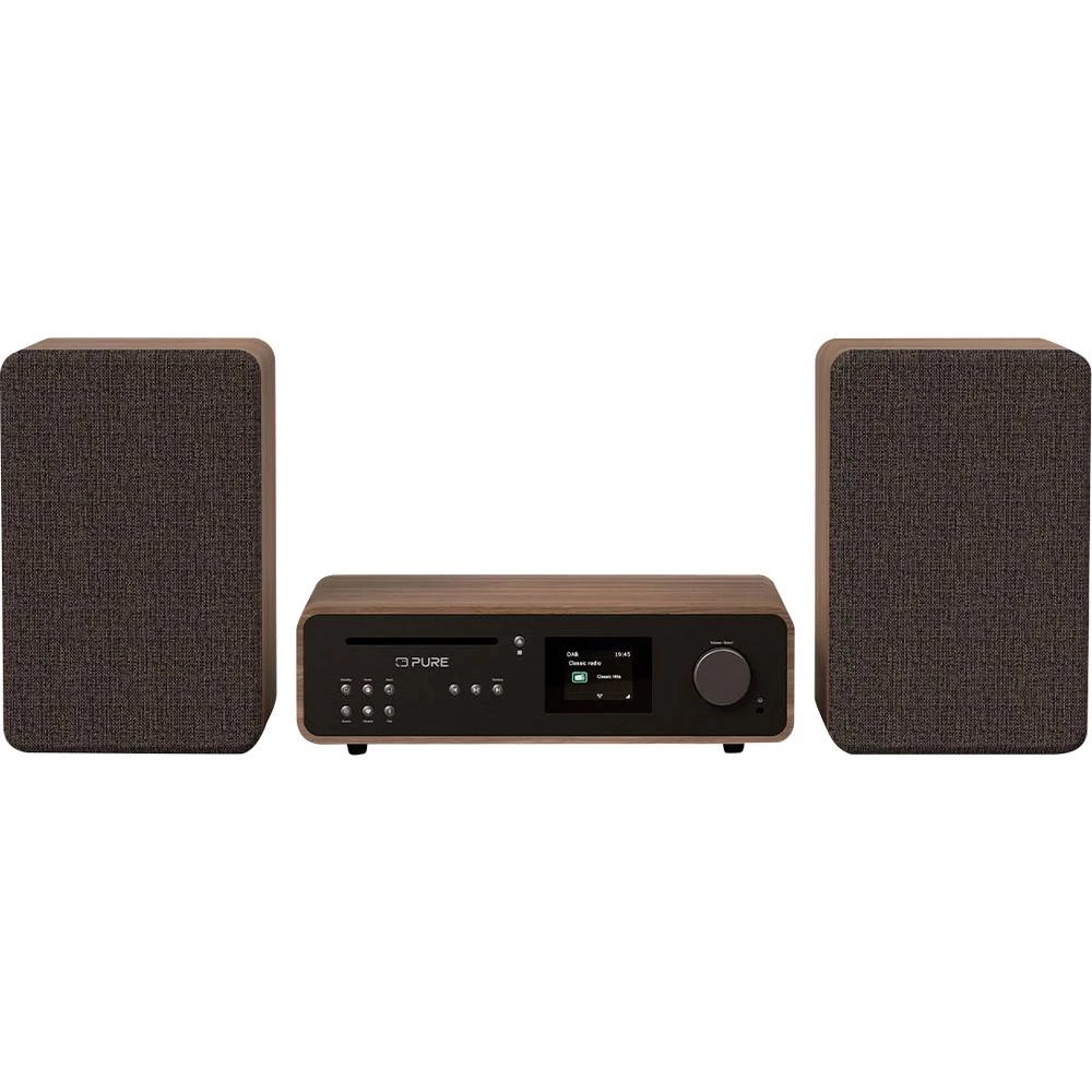 Pure Classic Stereo Coffee Black/Walnut EU/UK Retro stereo uređaj , crna, orah slika