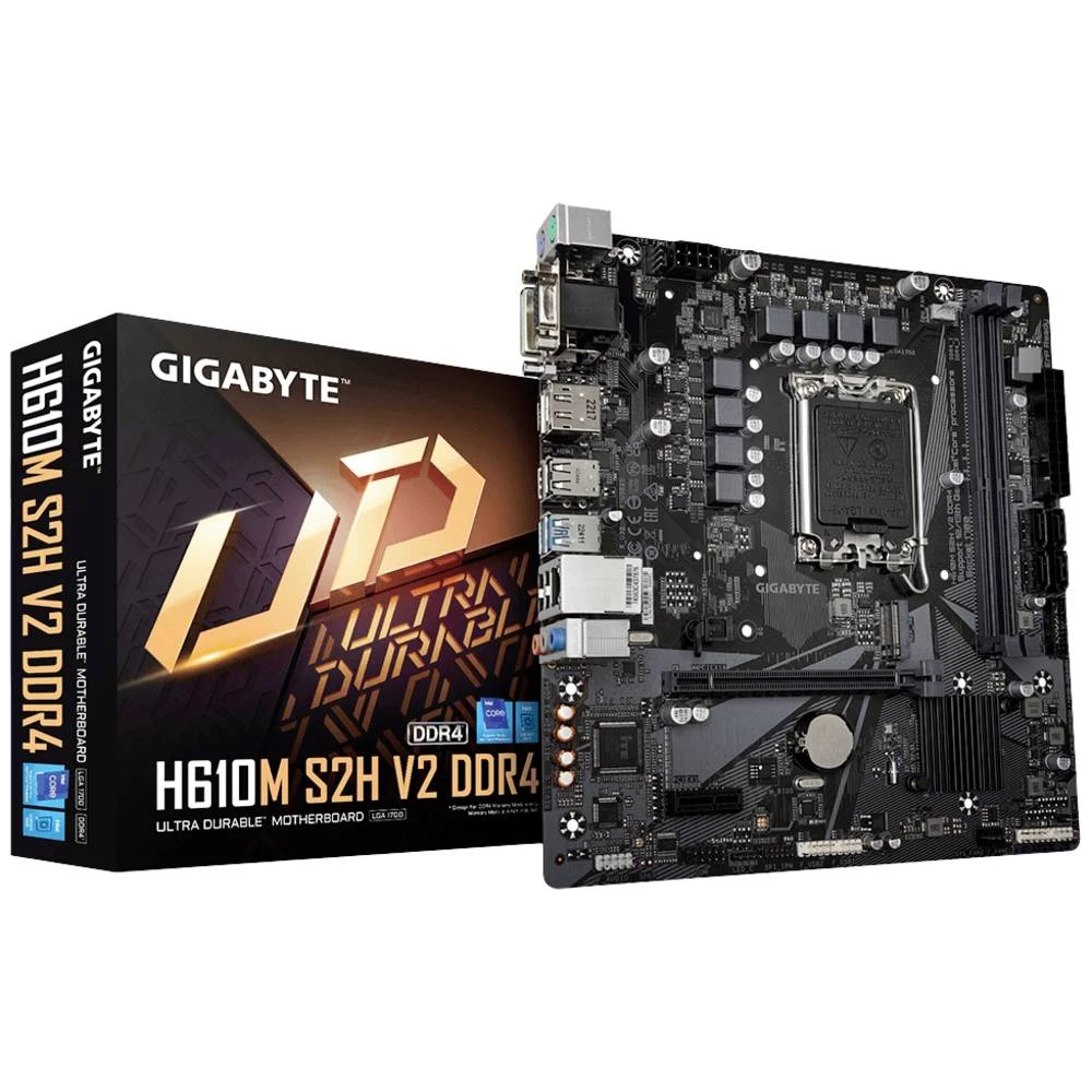 Gigabyte H610M S2H V2 DDR4 (rev. 1.0) matična ploča Baza Intel® 1700 Faktor oblika (detalji) Micro-ATX Set čipova matičn slika