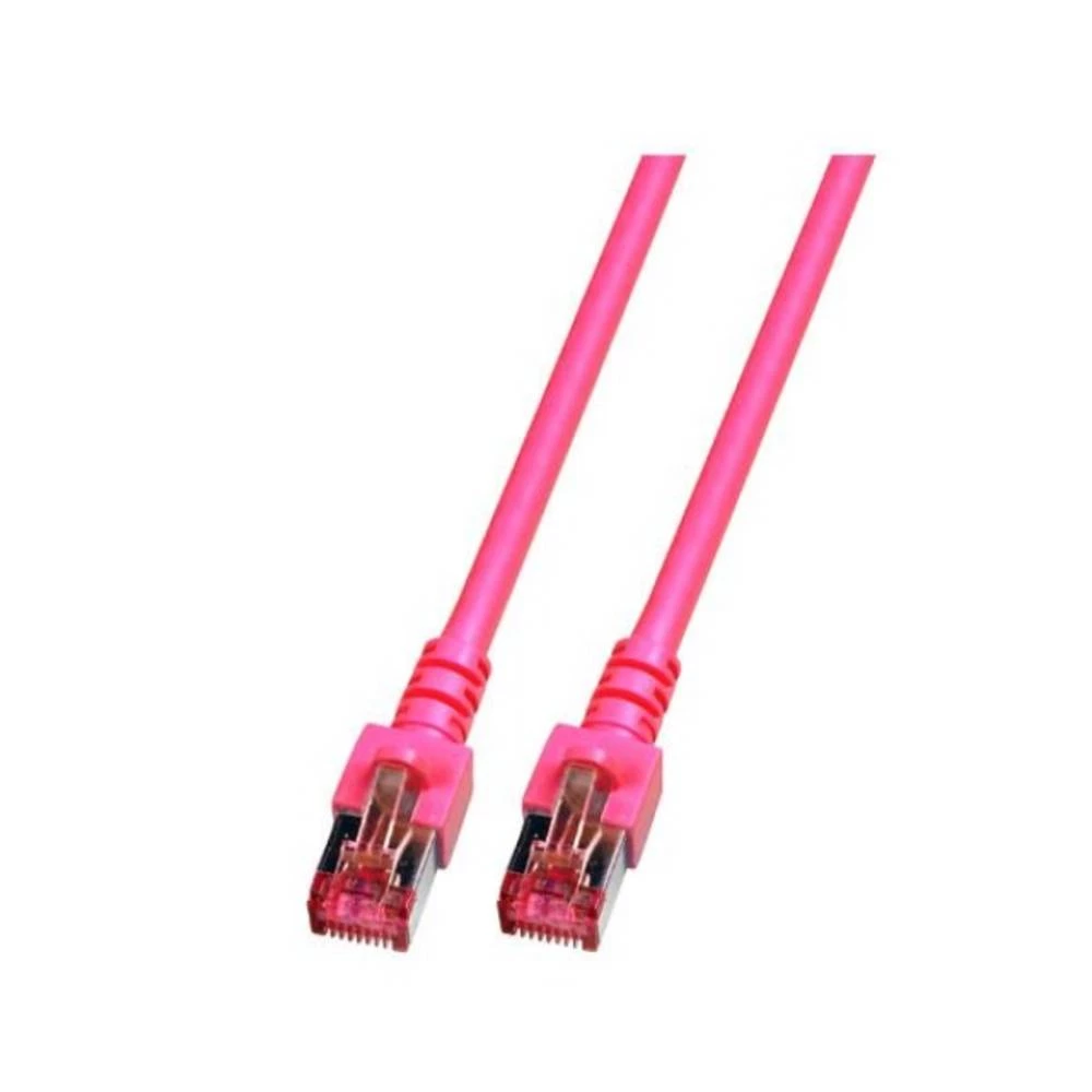 LAN (RJ45) Mreža Priključni kabel CAT 6 S/FTP 1.5 m Magenta Vatrostalan, Bez halogena, sa zaštitom za nosić, pozlaćeni kontakti slika