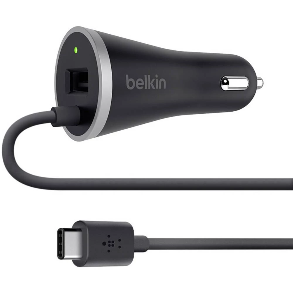 Belkin USB-C/USB Kfz F7U006bt04 USB punjač Osobno vozilo Izlazna struja maks. 5000 mA 2 x Ženski konektor USB 2.0 tipa A, Muški slika