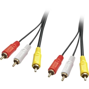 LINDY Composite Cinch AV priključni kabel [3x muški cinch konektor - 3x muški cinch konektor] 1.00 m crna slika