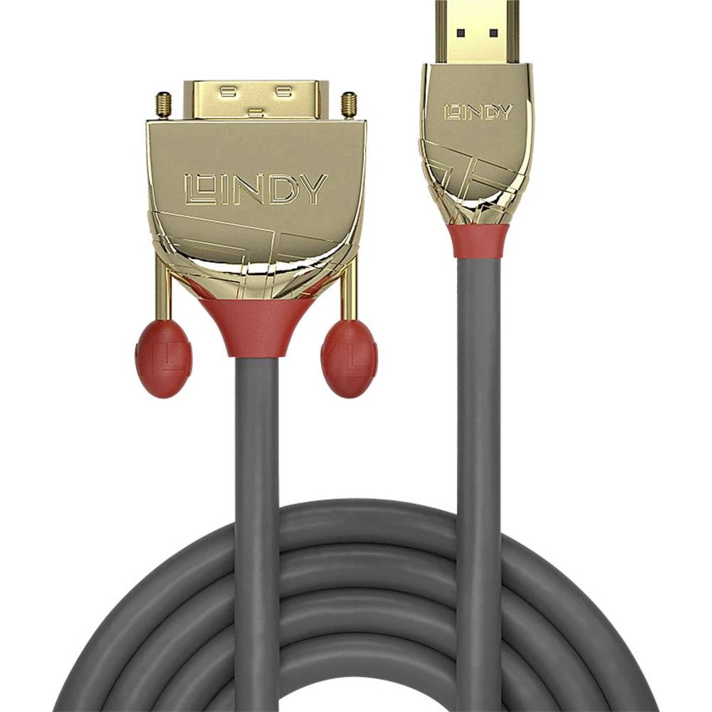 LINDY HDMI / DVI adapterski kabel HDMI-A utikač, DVI-D 18+1-polni utikač 3.00 m siva 36196  HDMI kabel slika