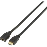 HDMI produžni kabel [1x HDMI-utikač 1x HDMI-utikač] 1 m crn