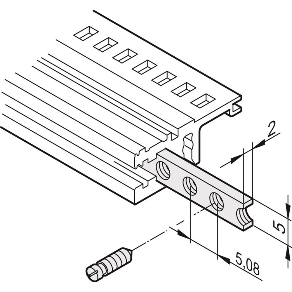 SCHROFF navojne trake - TRAKE NA NAVOJE 42TE M2.5 Schroff 34561342 letva s navojima 20 St. slika