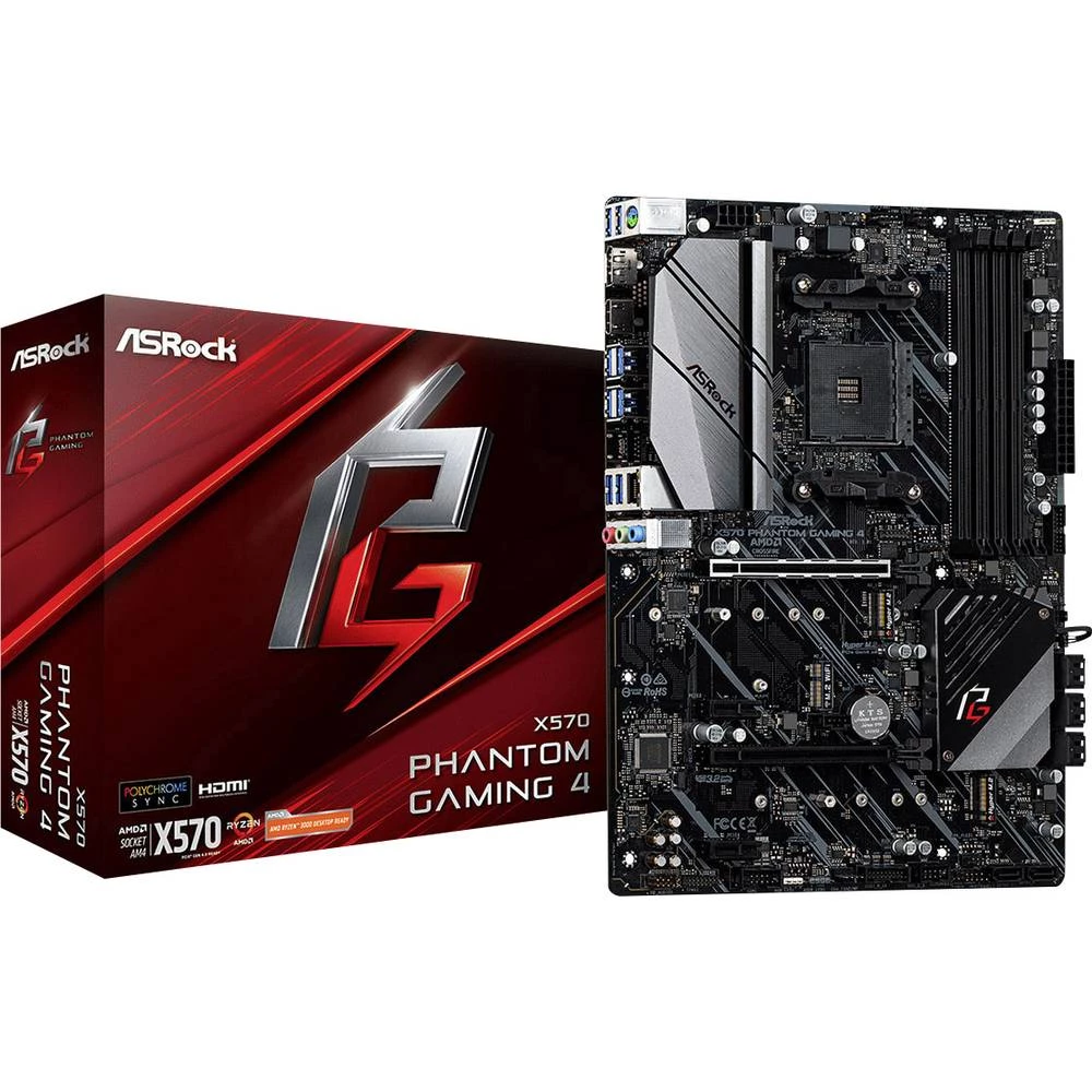 Matična ploča ASRock X570 Phantom Gaming 4 Baza AMD AM4 Faktor oblika ATX Set čipova matične ploče AMD&reg; X570 slika