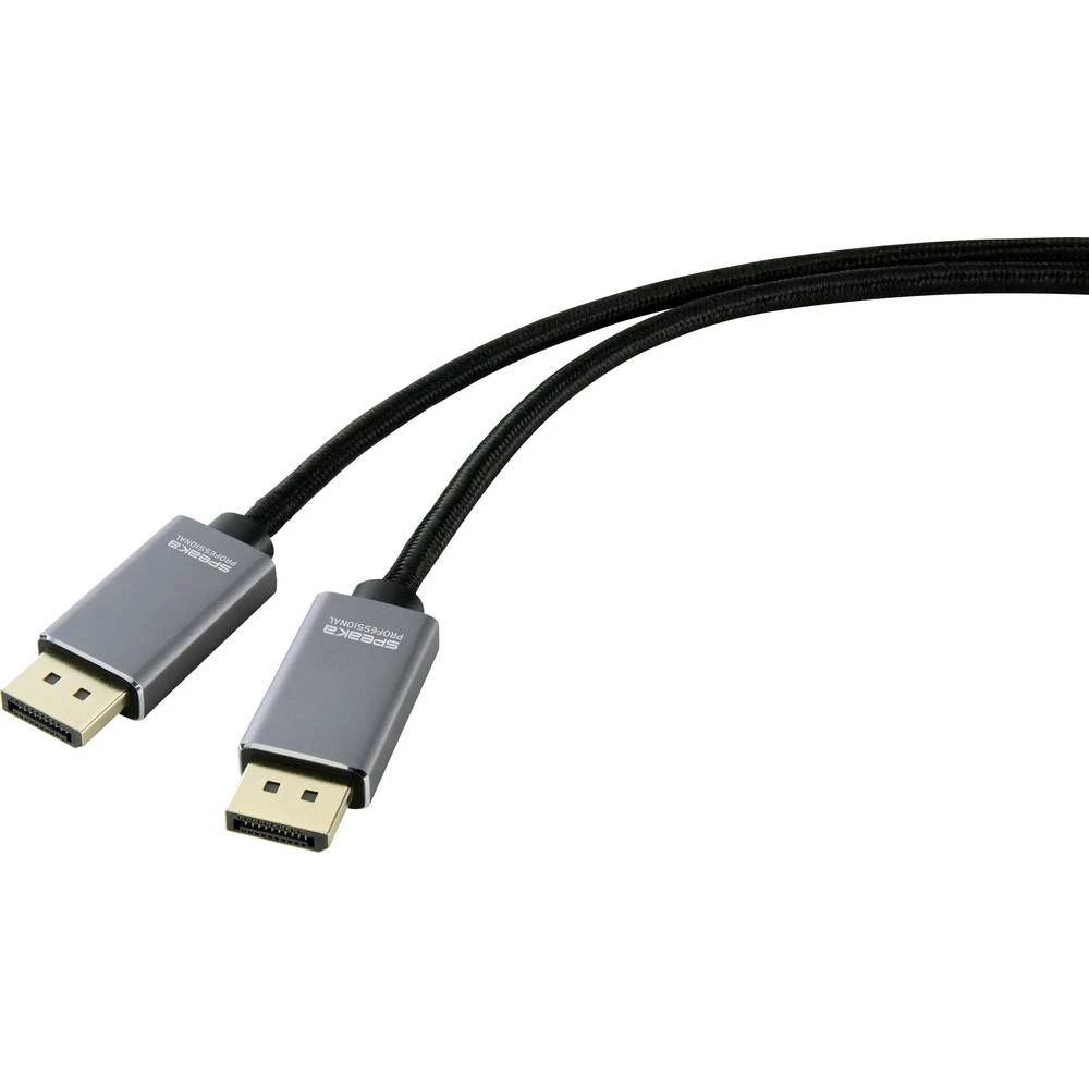 SpeaKa Professional DisplayPort priključni kabel 1.00 m SP-8993880 crna boja [1x muški konektor displayport - 1x muški slika