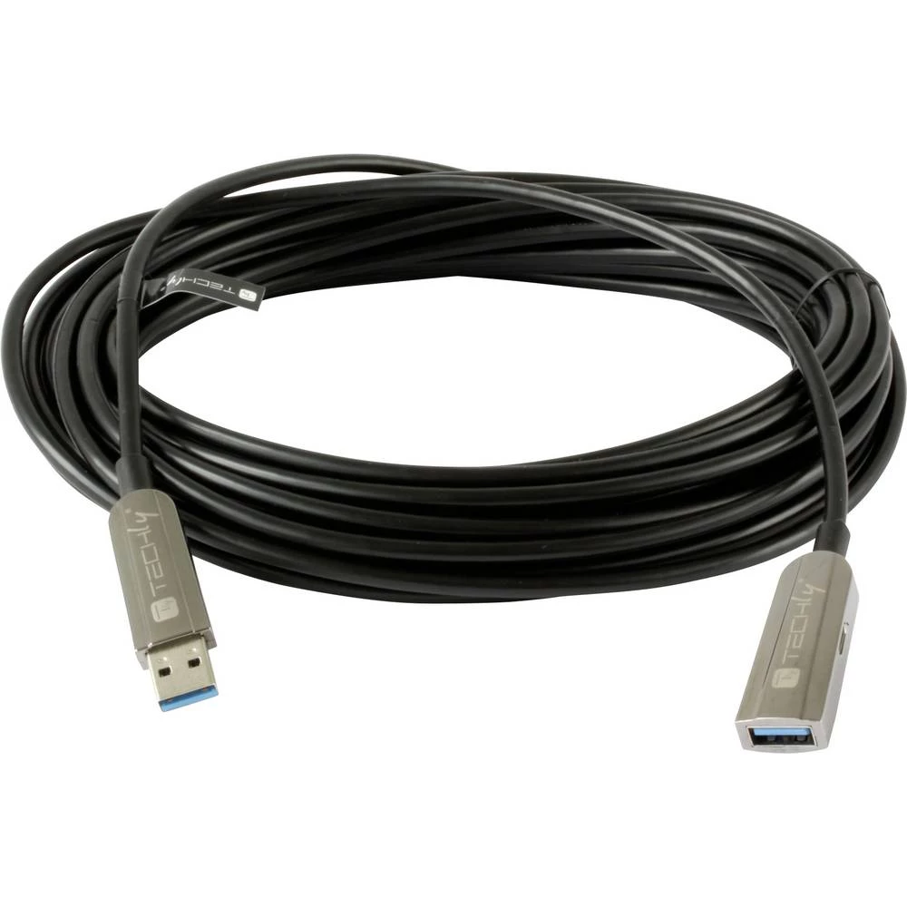 TECHly USB kabel USB 3.2 gen. 1 (USB 3.0) USB-A utikač, USB-A utičnica 100.00 m crna slika