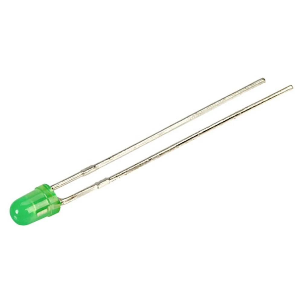 Kingbright LED ožičen zelena okrugli 3 mm 5 mcd 40 ° 25 mA 2.25 V slika