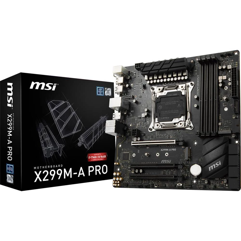 Matična ploča MSI X299M A-PRO Baza Intel&reg; 2066 Faktor oblika Micro-ATX Set čipova matične ploče Intel&reg; X299 slika