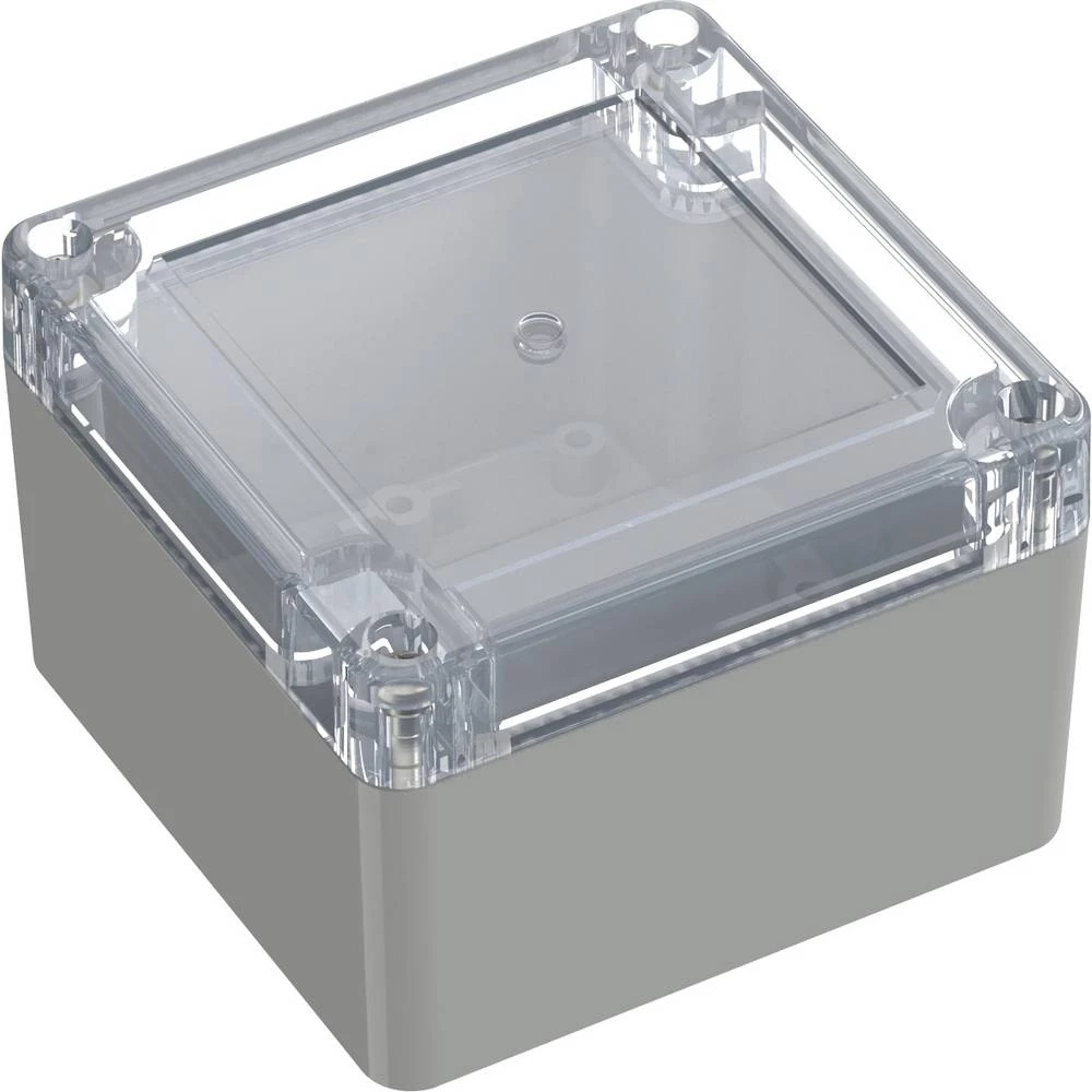 TRU COMPONENTS 6U07090906139 TC-13865076 industrijsko kućište 90 x 90 x 60 polikarbonat svijetlosiva, prozirna 1 kom. slika