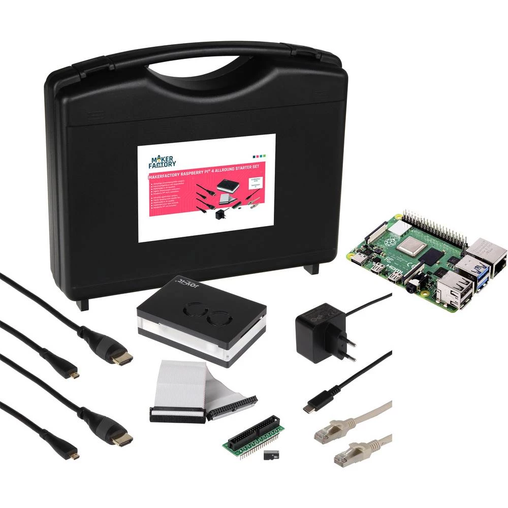 Raspberry Pi&reg; 4 B Allround Starter Kit 4 GB 4 x 1.5 GHz uklj. kutija za pohranu, uklj. kućište, Uklj. napajanje, uklj. HDMI slika