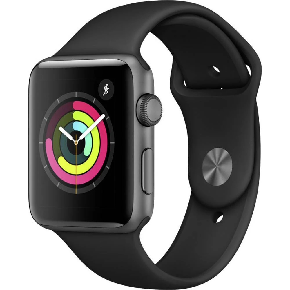 Apple Pametni sportski sat serije 3 42 mm Kućište od aluminija Svemirsko-siva Sportska narukvica Crna slika