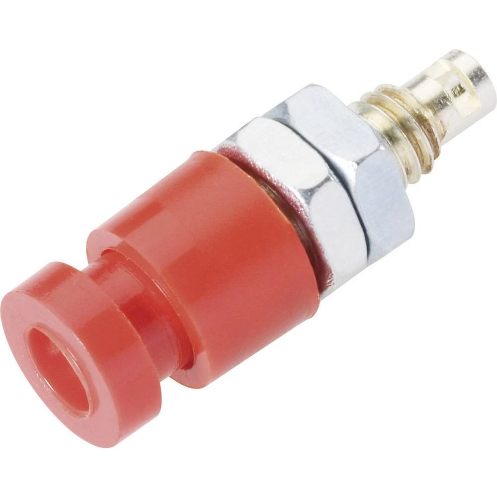 Schnepp EBU 2424 laboratorijski ženski konektor ženski konektor, vertikalna ugradnja Zatik-Ø: 2.4 mm crvena 1 St. slika