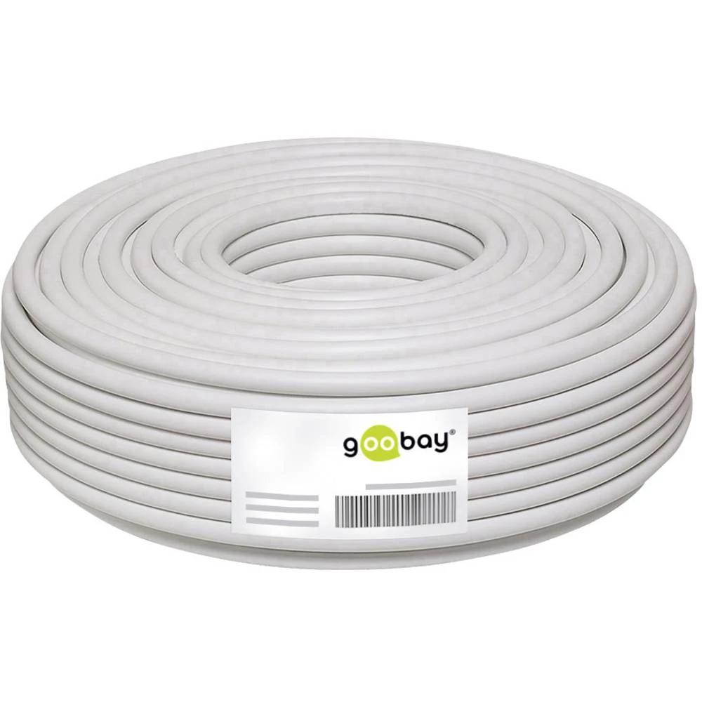 Koaksialni kabel Vanjski promjer: 6.80 mm 75 Ohm 100 dB Bijela Goobay 67095 50 m slika