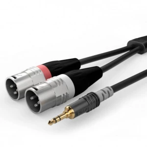 Hicon HBA-3SM2-0300 audio adapterski kabel [1x XLR utikač 3-polni - 1x 3,5 mm banana utikač] 3.00 m crna slika