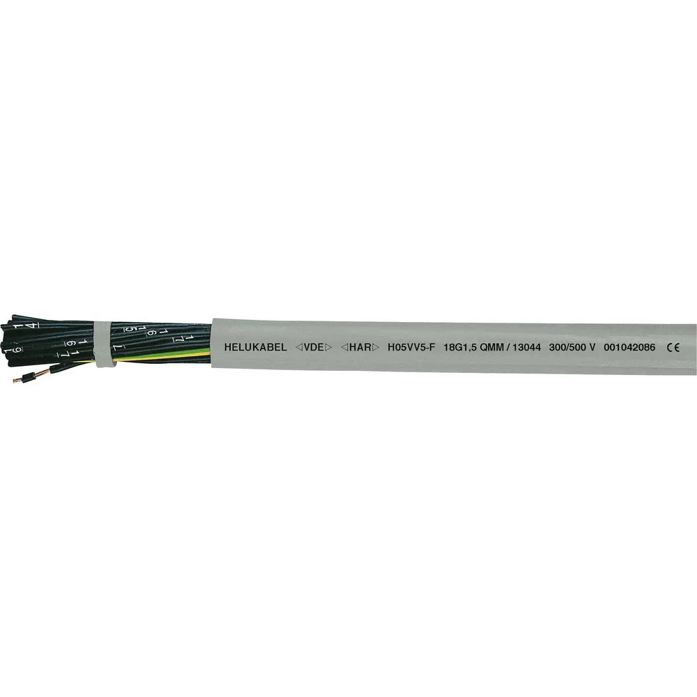 Helukabel H05VV5-F (NYSLYÖ-JZ) kontrolni vod 9 G 1.50 mm² siva 13042-500 500 m slika