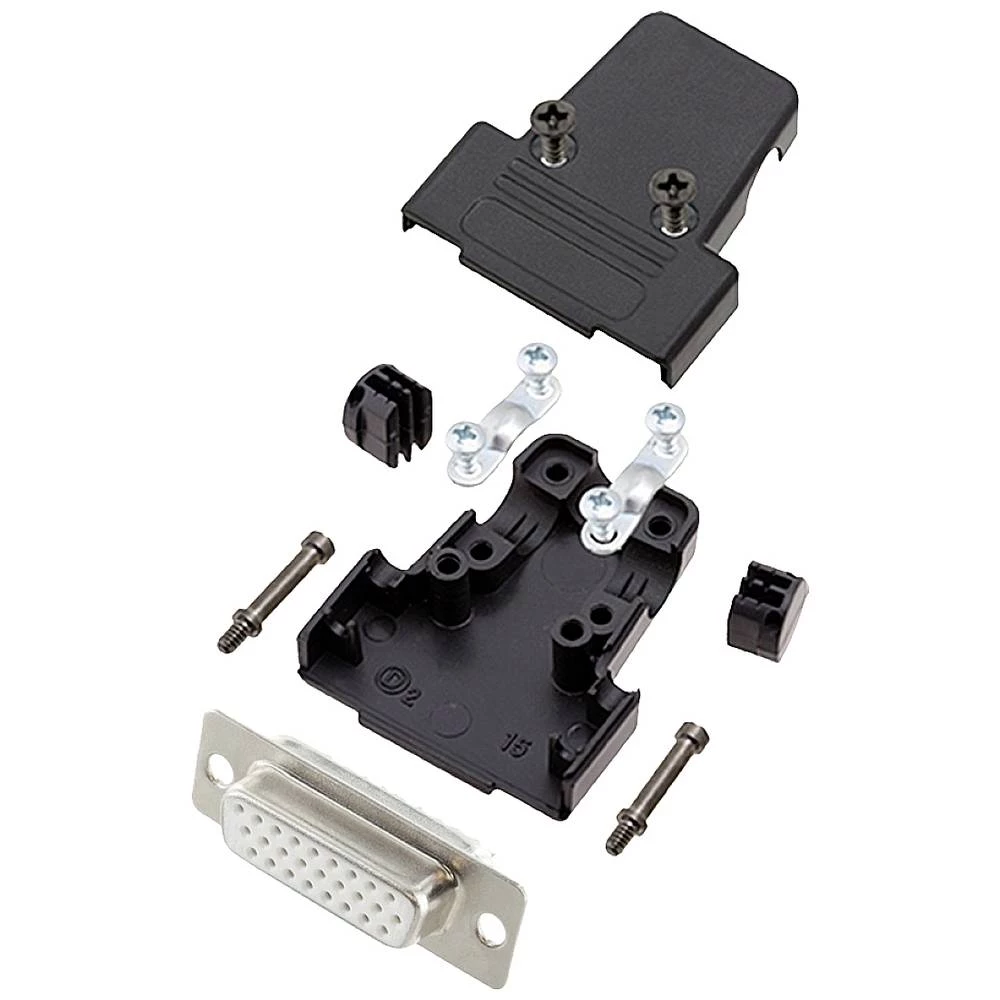 Višestruki ženski konektor D-SUB komplet 180 ° Broj polova: 26 Lemni kup encitech TRI-P-15-HDS26-W-K 1 ST slika