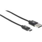 Manhattan USB kabel USB 2.0 USB-A utikač, USB-C™ utikač 2 m crna
