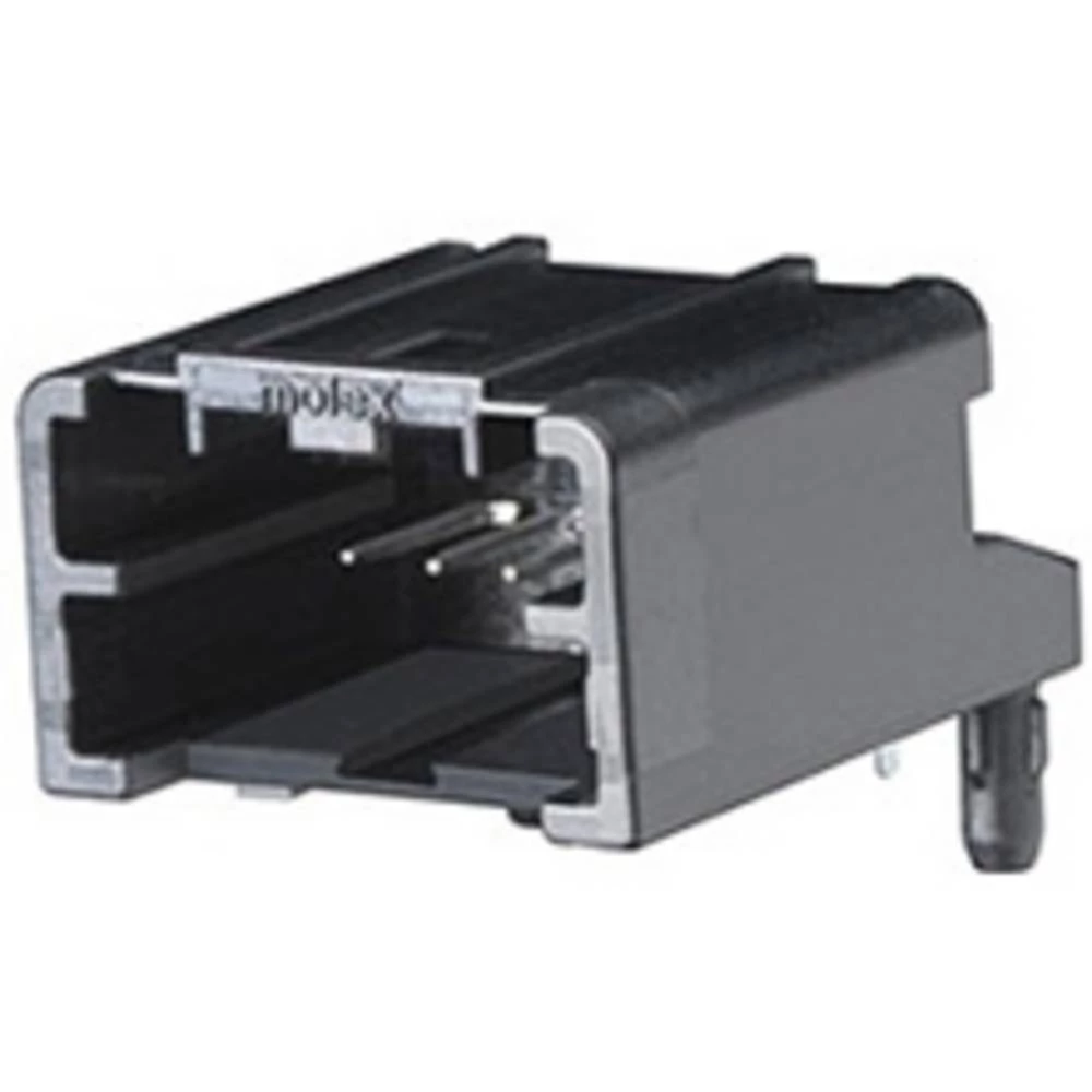 Molex 347930080 Mini50 Unsealed Right-Angle Header, Single Row, 8 Circuit, Polarization Option A, Black, Tray slika