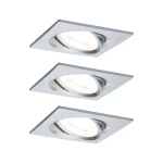 LED ugradna svjetiljka 3-Step-Dim Nova Coin osnovni set zakretni kvadrat 88mm 50° Coin 3x6W 3x460lm 230V 2700K tokareni aluminij Paulmann 93492  ugrađeno svjetlo 3-dijelni komplet    18 W aluminij ...