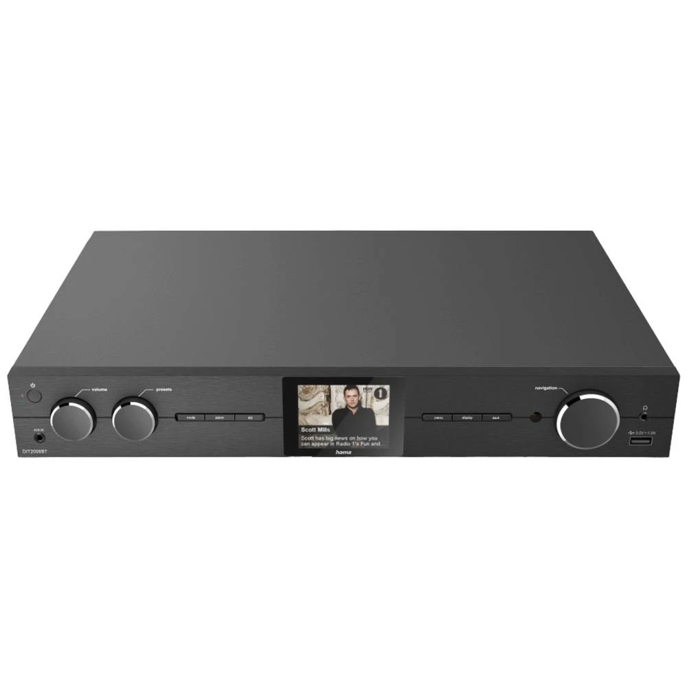 Hama DIT2006BT desktop radio DAB+ (1012), internet, DAB (1013), FM Bluetooth®, USB, WLAN, internetski radio    crna slika