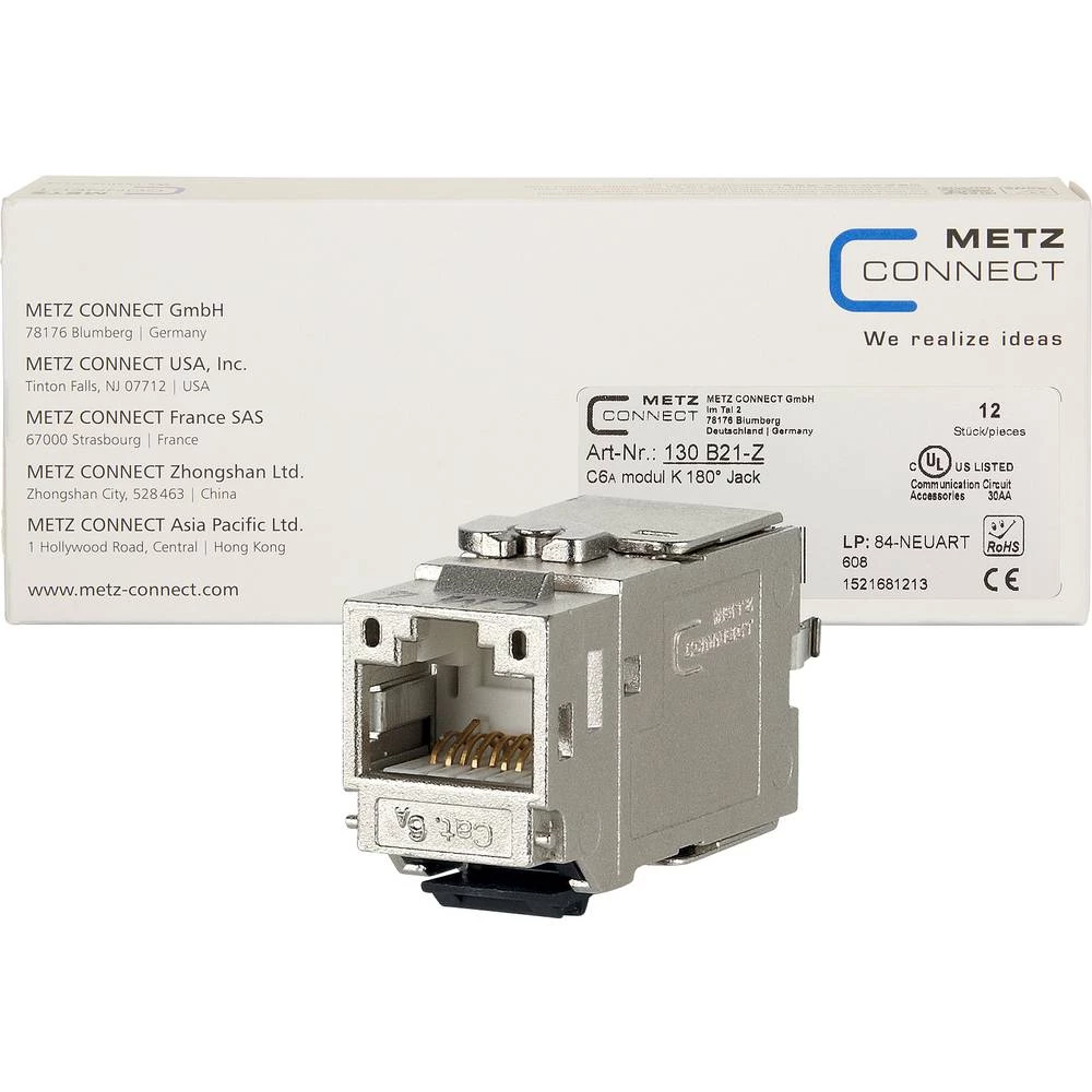 RJ45 ugradni modul E-Dat, Keystone CAT 6A Metz Connect 130B21-Z slika