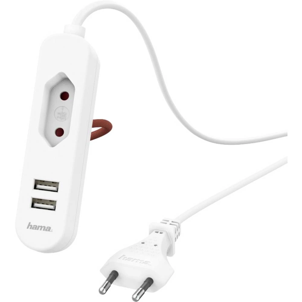 Hama 00133751 razdjelna letva bez prekidača  bijela euro utikač 1 St. slika