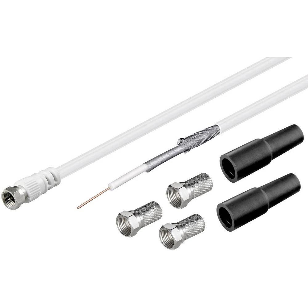 Koaksialni kabel Vanjski promjer: 6.8 mm 75 Ohm 100 dB Bijela Goobay 1570973 1 Set slika