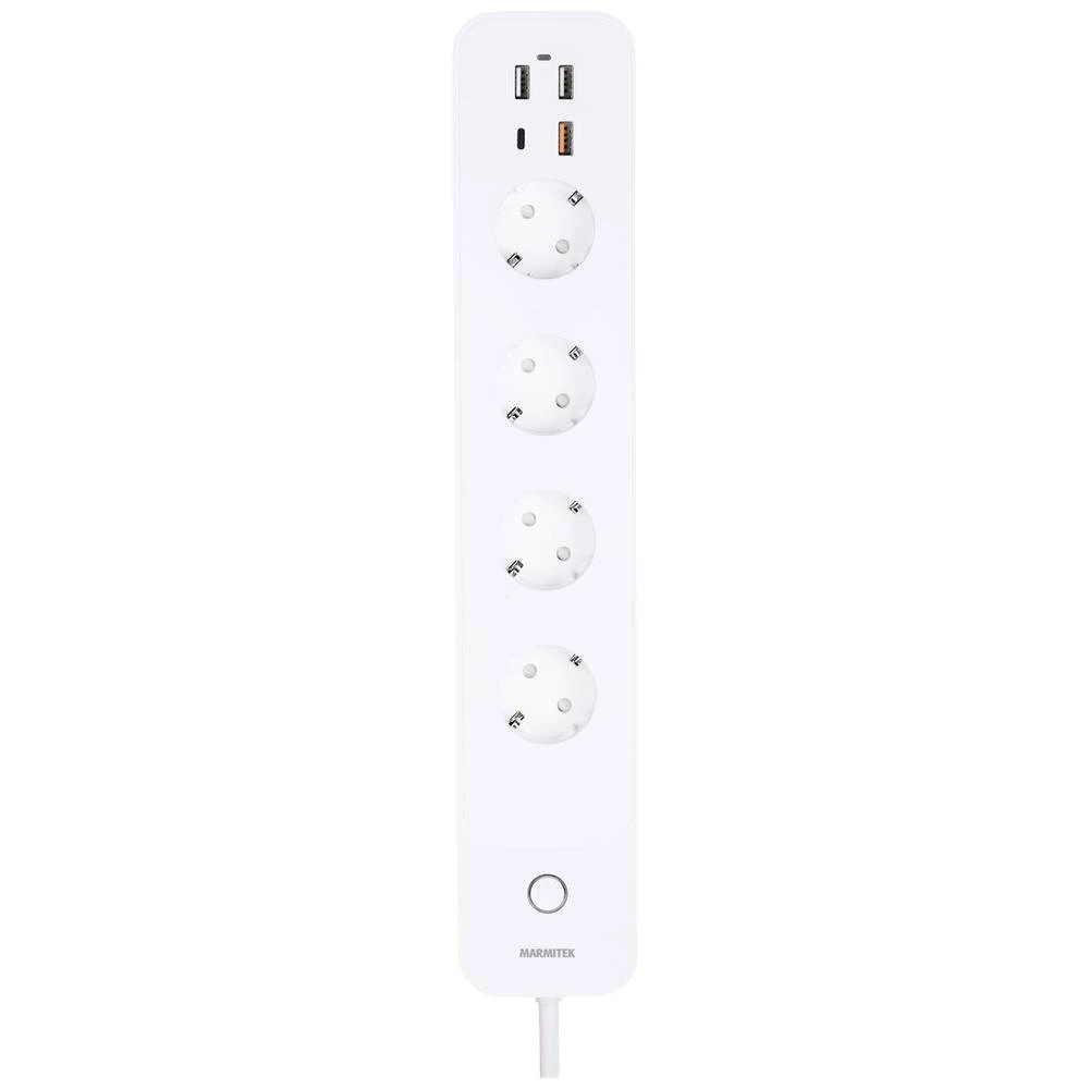 Marmitek Power LI - WiFi razvodnik - Mjerač energije - 4 AC - 3 USB - 1 USB-C - Quick Charge 3.0 Marmitek 25008622 WiFi razdjelna letva   bijela utičnica 1 St. slika