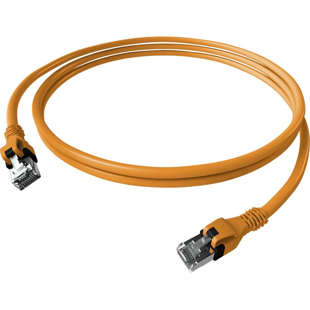 Easylan CPP1OOAOAO0010 RJ45 mrežni kabel, Patch kabel CAT 6a S/FTP 1.00 m narančasta dvostruko zaštićen, bez halogena, v slika