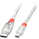 LINDY USB kabel USB 2.0 USB-A utikač, USB-Mini-B utikač 5.00 m prozirna  41785