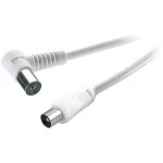 Antenski priključni kabel [1x antenski utikač 75 - 1x antenski utikač 75 ] 2.50 m 75 dB bijeli SpeaKa Professional