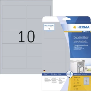 Herma 4223 etikete za nazivne pločica 96 x 50.8 mm poliesterska folija srebrna 250 St. trajno prianjanje  laserski pisač slika
