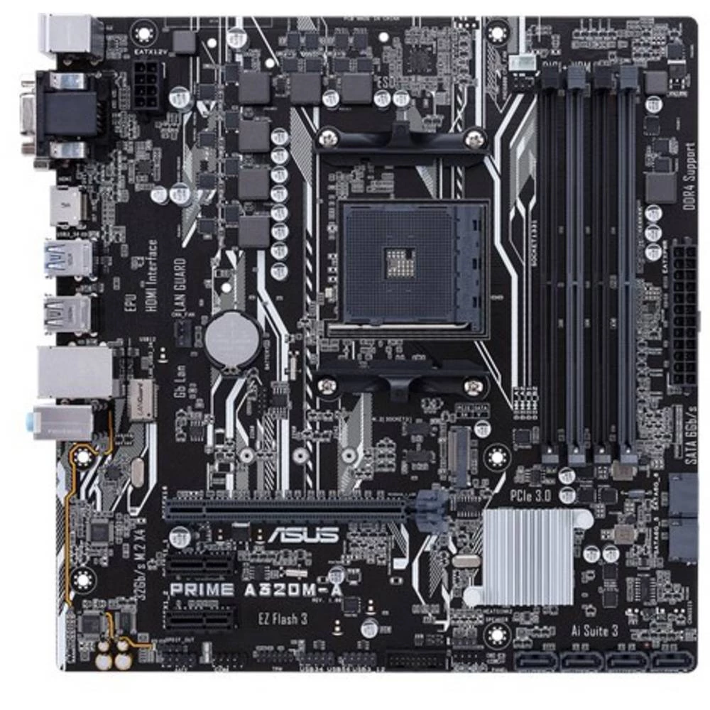 Matična ploča Asus PRIME A320M-A Baza AMD AM4 Faktor oblika Micro-ATX Set čipova matične ploče AMD&reg; A320 slika