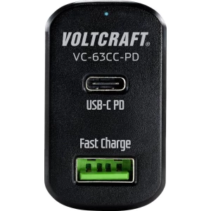 VOLTCRAFT CAS-63 VC-63CC-PD USB punjač Osobno vozilo Izlazna struja maks. 3 A 2 x USB, Ženski konektor USB-C™ USB Power De slika