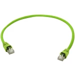 LAN (RJ45) Mreža Priključni kabel CAT 6A S/FTP 2 m Zelena Vatrostalan, sa zaštitom za nosić, Dvostruko zaštićen, dvostruko zašti