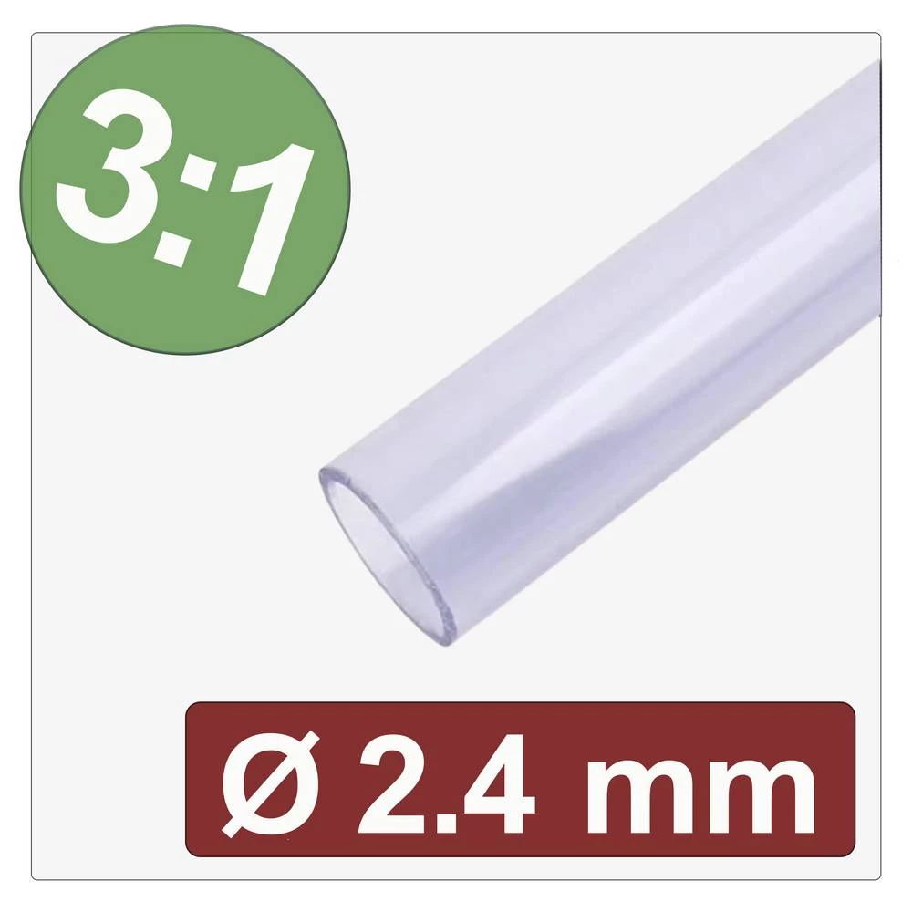 Quadrios 25CA639 skupljajuća cijev s ljepilomi prozirna 2.4 mm 0.8 mm Stopa skupljanja:3:1 Roba na metre slika