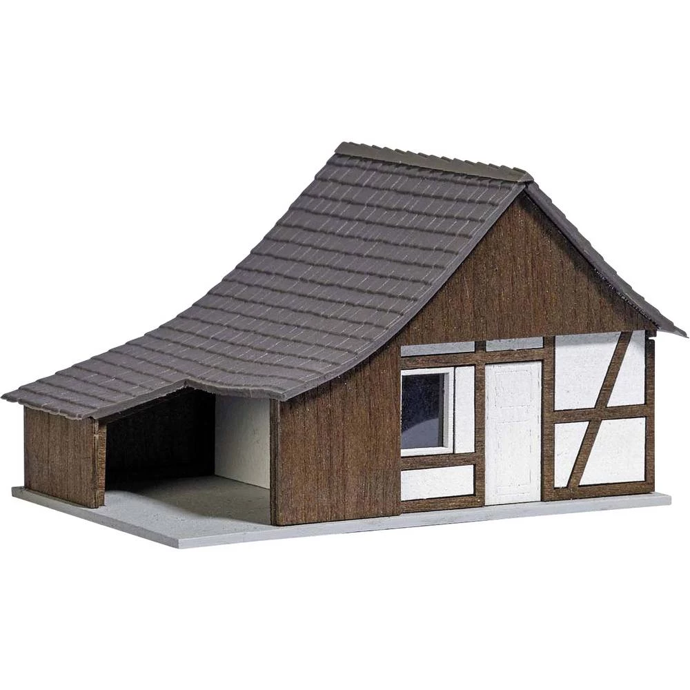 Busch 1903 h0 Poludrvena šupa s drvenim produžetkom slika