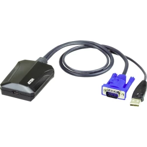 KVM Adapter [1x Muški konektor VGA, Muški konektor USB 2.0 tipa A - 1x Ženski konektor USB 2.0 tipa Mini B] Crna ATEN slika